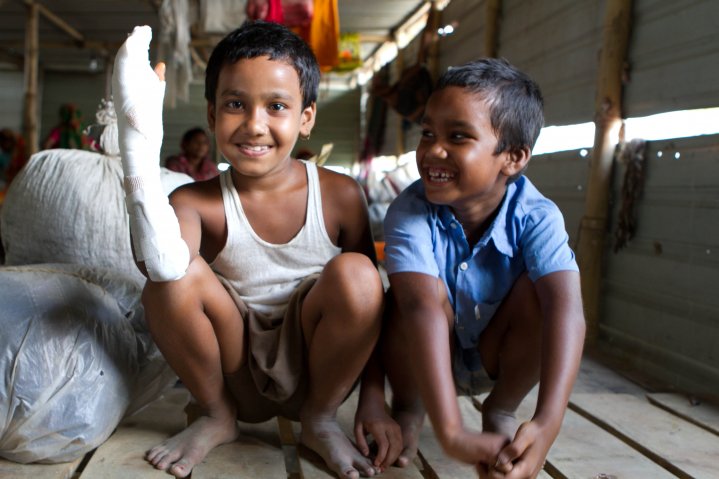 Children after having been treated in our Hospital Ships (Bangladesh)